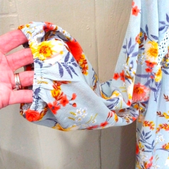 Jodifl Blue Floral dress Size Small /Med  pockets - Picture 7 of 7